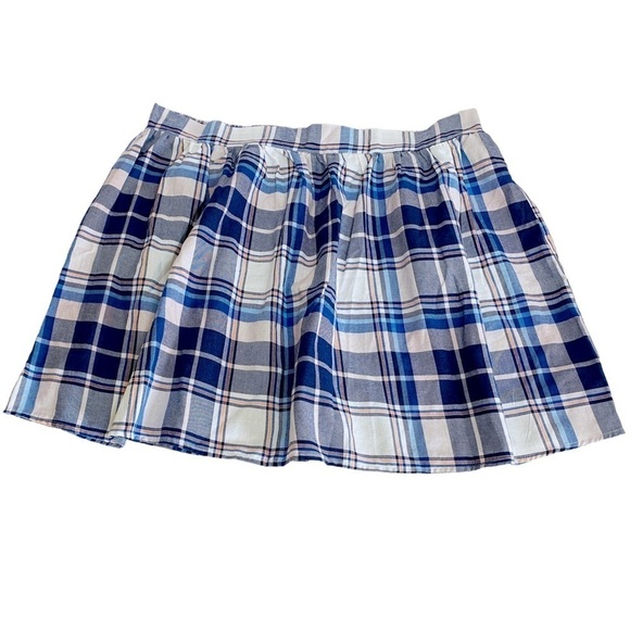 WET SEAL Mini Skirt Plus Size 3X Blue Plaid Schoolgirl Y2K - Picture 1 of 6